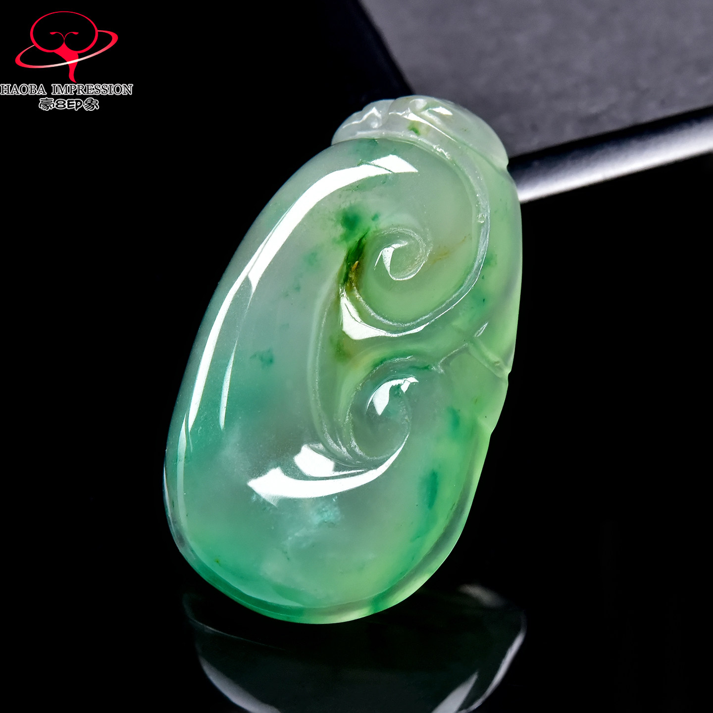 豪8印象翡王妃F25002F271非洲翠如意吊坠天然冰种绿飘花如意挂件