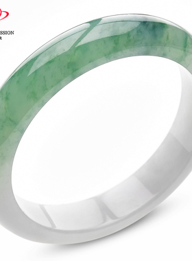 豪8印象手镯之家S48-JS101翡翠手镯圈口57.4mm天然冰种飘花玉手镯