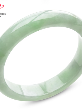 豪8印象P26048P289翡翠手镯圈口53.6mm冰糯种淡绿天然缅甸玉镯