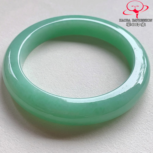 豪8印象V261000V2762翡翠手镯圈口56.8天然冰糯种满阳绿玉手镯a货