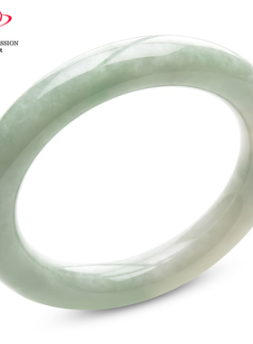 豪8印象P26048P256翡翠手镯圈口54.6mm冰糯种淡绿天然缅甸玉镯