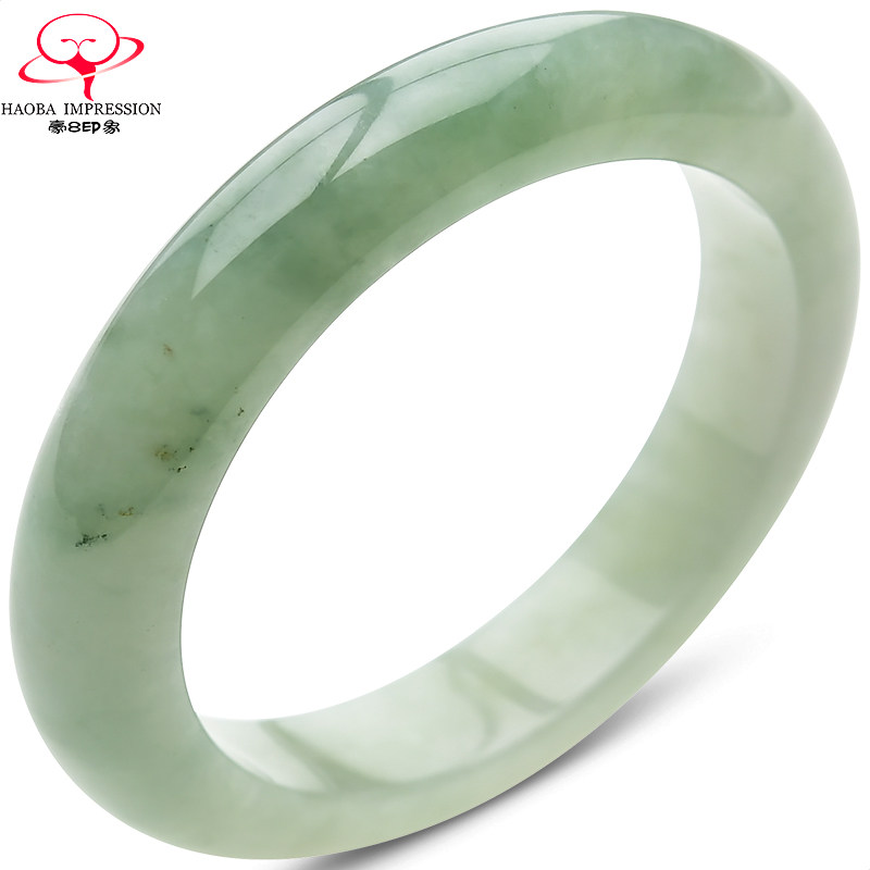 豪8印象手镯之家s22-y5818天然翡翠手镯/玉镯子淡绿55.2缅甸玉石