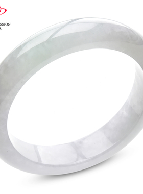 豪8印象P26018P414翡翠手镯圈口53.5mm冰糯种天然缅甸a货冰白玉镯