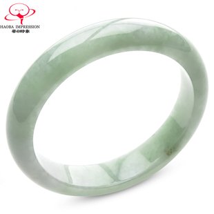 豪8印象P26048P262翡翠手镯圈口58.9mm冰糯种淡绿天然缅甸玉镯