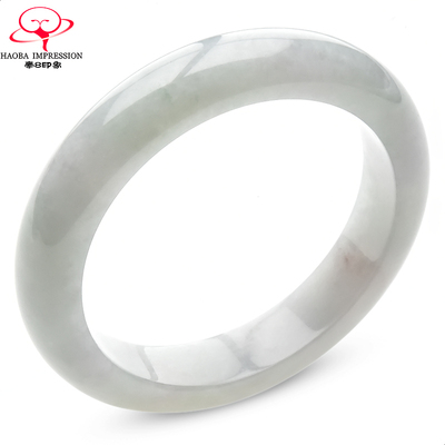 豪8印象手镯之家S3-234翡翠手镯圈口52.4mm天然a货缅甸淡绿玉镯