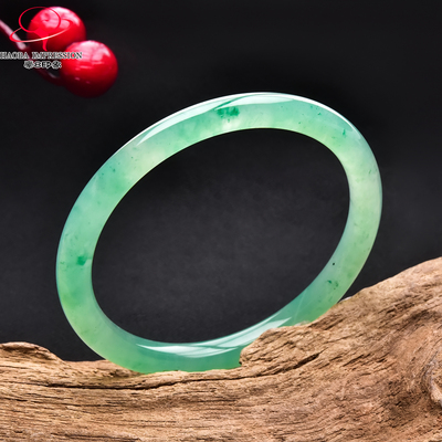 冰种非洲翠飘花手镯圈口55.2mm