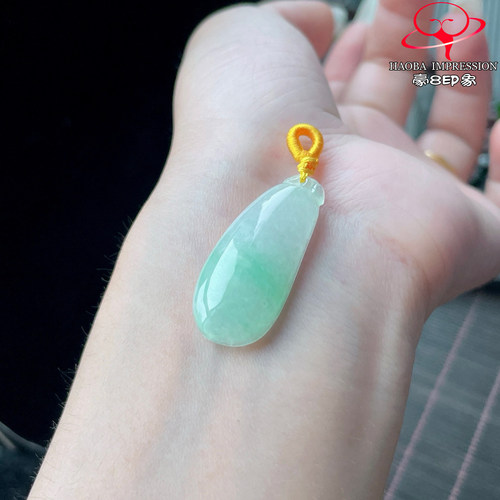豪8印象P26010P2946翡翠福瓜吊坠天然冰糯种晴绿缅甸玉福禄寿挂件
