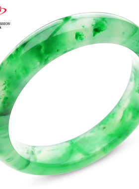 豪8印象·翡王妃F3625360F101非洲翠手镯圈口60.9mm冰种飘花玉镯