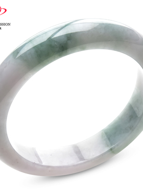 豪8印象P26018P410翡翠手镯圈口55.6mm冰糯种天然缅甸绿飘花玉镯