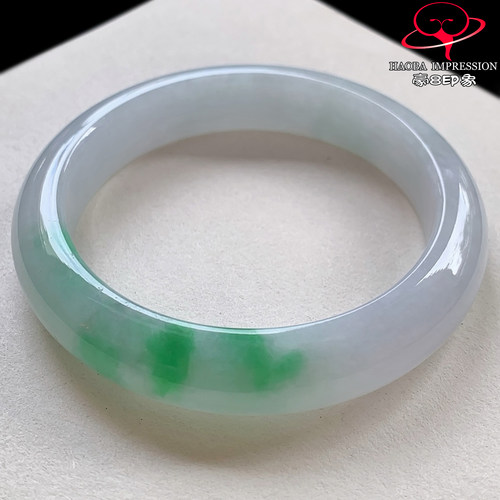 豪8印象V26480V2324翡翠手镯圈口56.3天然冰糯种阳绿缅甸玉手镯