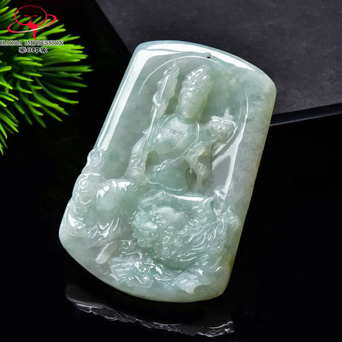 豪8印象手镯之家G26070G217翡翠文殊菩萨吊坠生肖兔守护神玉挂件