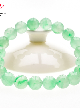豪8印象.翡王妃F25009F410天然非洲翠手链珠串冰种绿飘花玉石珠宝
