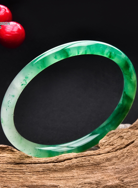 豪8印象翡王妃F125005F169非洲翠手镯圈口52.7mm冰种绿飘花玉手镯