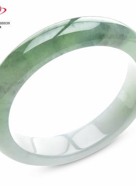 豪8印象手镯之家S2825280Y107翡翠手镯圈口52.6mm天然绿飘花玉镯