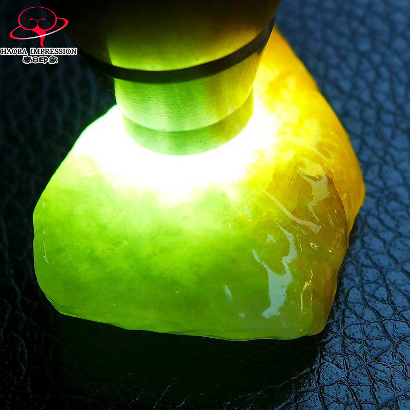 豪8印象L26022L629翡翠原石吊坠天然冰糯种淡绿黄翡明料挂件把玩