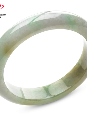 豪8印象P26018P480翡翠手镯圈口56.8mm天然冰糯种浅黄翡缅甸玉镯