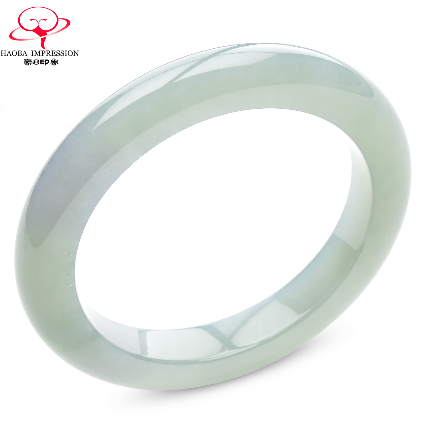 豪8印象V26900V116翡翠手镯圈口57.1mm天然冰种浅紫浅绿缅甸玉镯