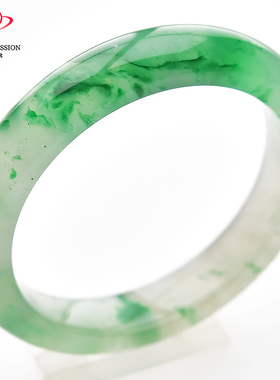 豪8印象.翡王妃F1825180F109非洲翠手镯圈口57.8mm冰种飘花玉镯子