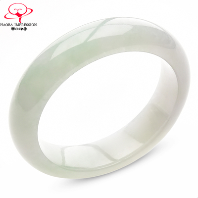 豪8印象·手镯之家M177翡翠手镯圈口55.6mm天然冰糯种淡绿玉镯子