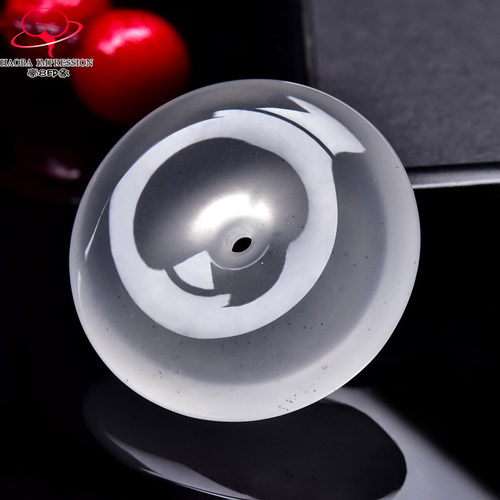 豪8印象翡王妃F25009F205非洲翠平安扣吊坠天然极光白平安环挂件