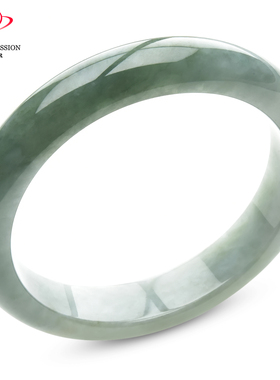 豪8印象P26018P469翡翠手镯圈口58.7mm冰糯种半山水浅油绿玉手镯