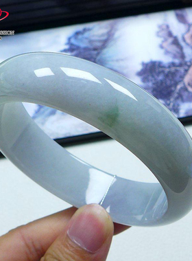 豪8印象手镯之家Z26048Z330翡翠手镯圈口58.6mm宽版飘花轮胎玉镯