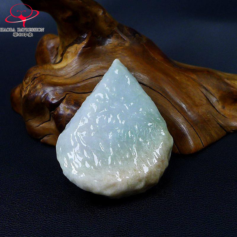 豪8印象Z26012Z495翡翠原石把玩冰糯种淡绿黄翡缅甸手玩件摆件