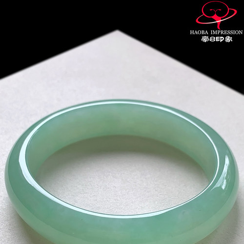 豪8印象V261600V2134翡翠贵妃手镯圈口54天然冰种满甜绿缅甸玉镯