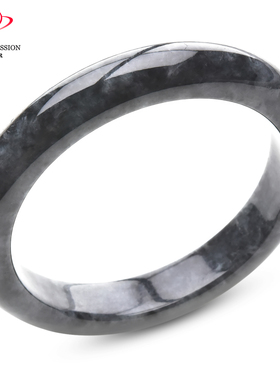 豪8印象P26010P542翡翠手镯圈口57.0mm冰糯种天然缅甸乌鸡玉镯a货