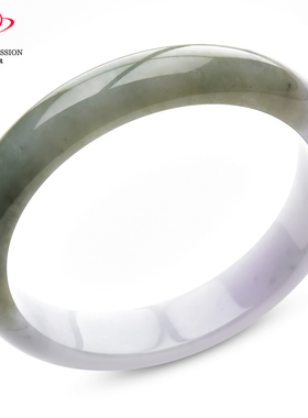 豪8印象P26018P439翡翠手镯圈口58.7mm天然半山水淡油青缅甸玉镯