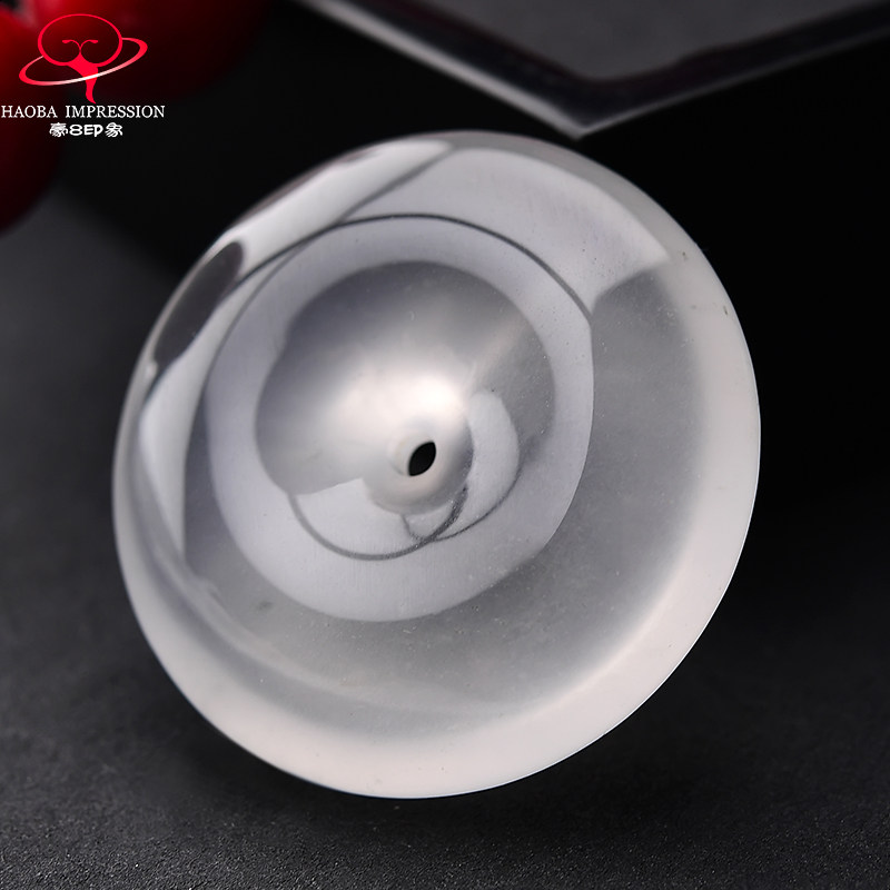 豪8印象&middot;翡王妃F25009F208天然非洲翠平安扣玻璃种宝石光玉挂件