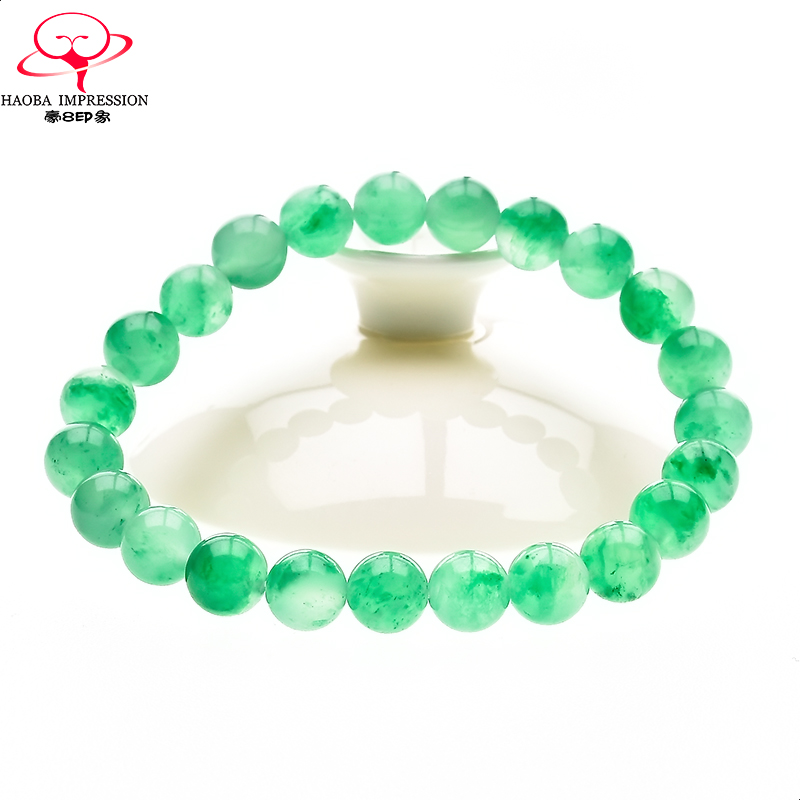 豪8印象/翡王妃FS18-133天然非洲翠玉手链圆珠手串冰飘花玉石珠宝