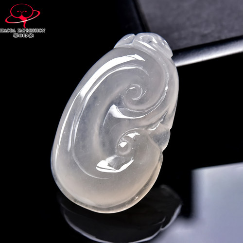 豪8印象翡王妃F25002F247非洲翠如意吊坠天然冰种冰白玉如意挂件