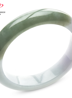 豪8印象P26048P317翡翠手镯圈口57.1mm天然缅甸半山水淡紫淡油绿