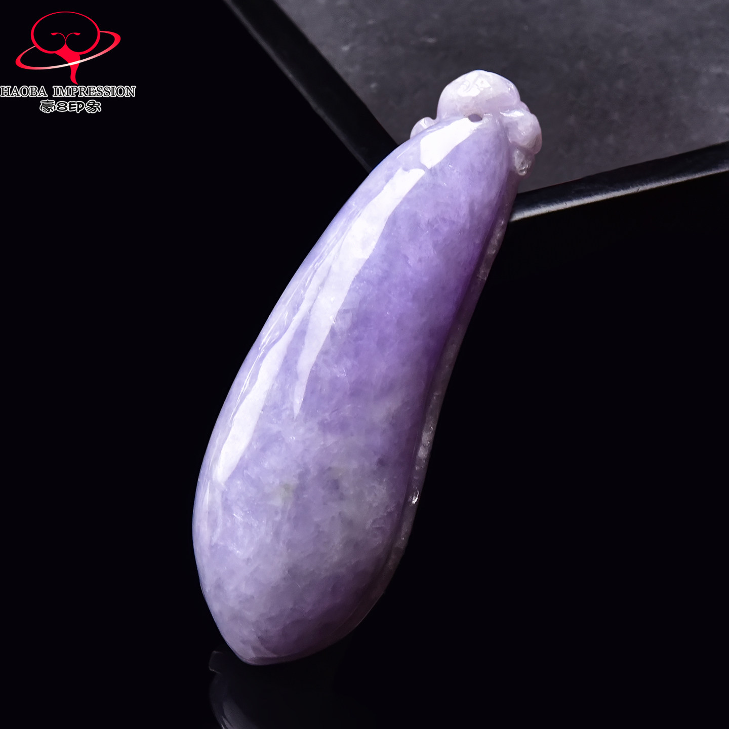 豪8印象&middot;手镯之家M370翡翠福瓜吊坠天然缅甸a货紫罗兰玉挂件