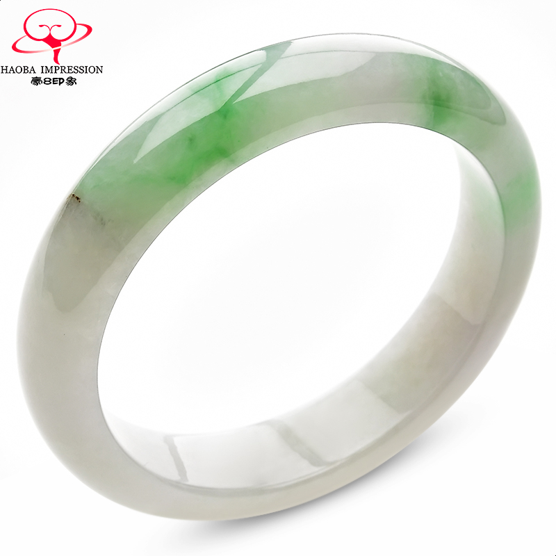 豪8印象手镯之家S5-122翡翠手镯圈口55.0mm天然a货缅甸阳绿玉镯