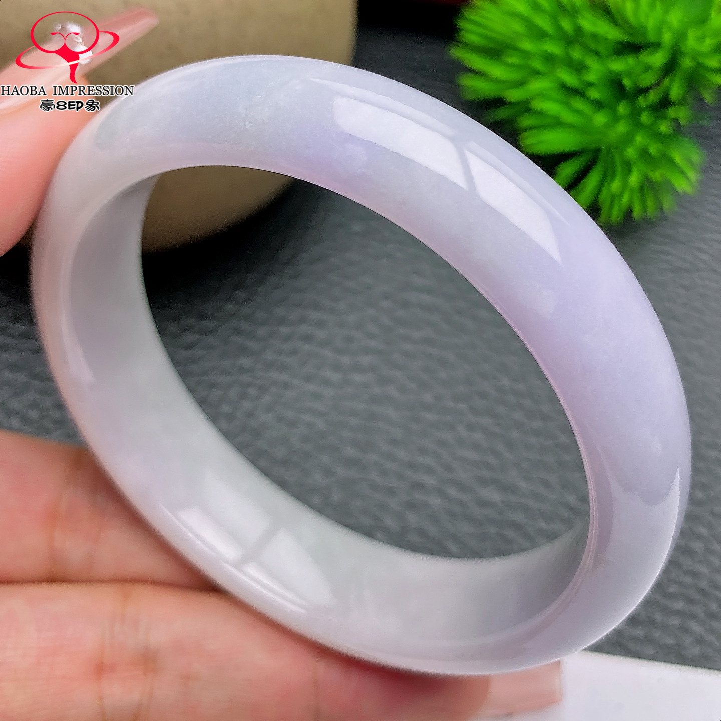 豪8印象X26200X875翡翠手镯圈口58.5天然淡粉紫缅甸a货玉手镯65g