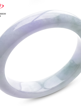 豪8印象P26048P219翡翠手镯圈口53.0mm冰糯种淡粉紫淡绿天然缅甸