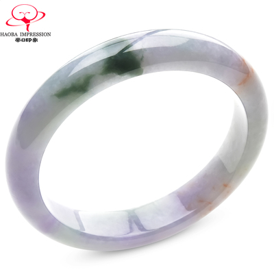 已售罄.C26360C103翡翠手镯圈口58.6mm冰糯种紫罗兰绿飘花玉镯