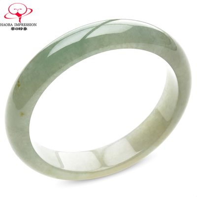 豪8印象P26060P193翡翠手镯圈口56.5mm冰糯种浅油绿天然缅甸玉镯