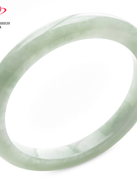 豪8印象手镯之家S225018Y596翡翠手镯圈口50.3mm天然缅甸淡绿玉镯