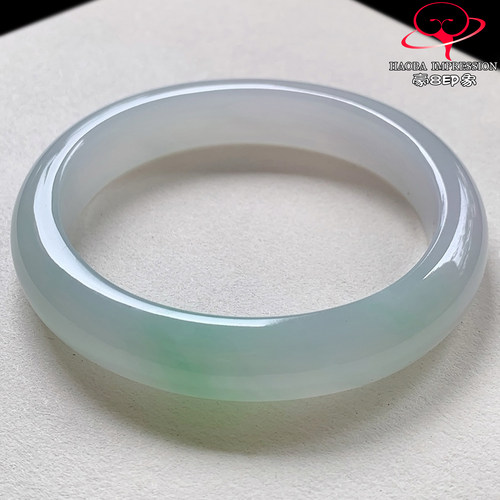 豪8印象V26480V2321翡翠贵妃手镯圈口54.2天然冰种晴绿缅甸玉手镯