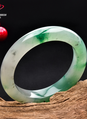 豪8印象翡王妃F225018F122非洲翠手镯圈口54.2mm冰种绿飘花玉手镯