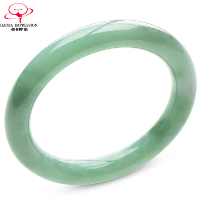 豪8印象C26360C104翡翠圆条手镯圈口57.8mm天然冰糯种满豆绿玉镯