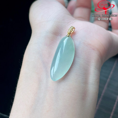 豪8印象P26048P2887翡翠福瓜吊坠天然冰种晴水缅甸玉福禄寿挂件