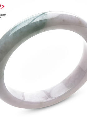 豪8印象P26018P418翡翠手镯圈口55.7mm冰糯种天然缅甸a货淡绿玉镯