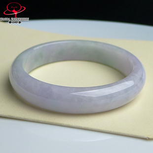 豪8印象L26100L181翡翠手镯圈口55.0mm冰糯种天然淡紫淡绿玉镯子