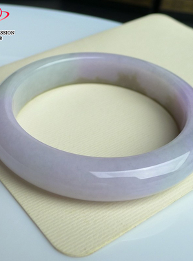 豪8印象L26090L184翡翠手镯圈口58.5mm冰糯种粉紫淡绿黄翡玉镯子