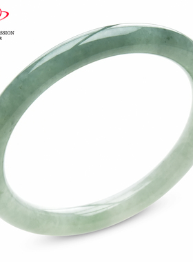 豪8印象手镯之家S1225128Y146翡翠圆条手镯圈口53.4mm半山水玉镯