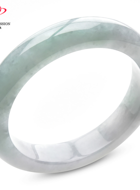 豪8印象手镯之家S225018Y565翡翠手镯圈口53.4mm天然白底浅绿玉镯